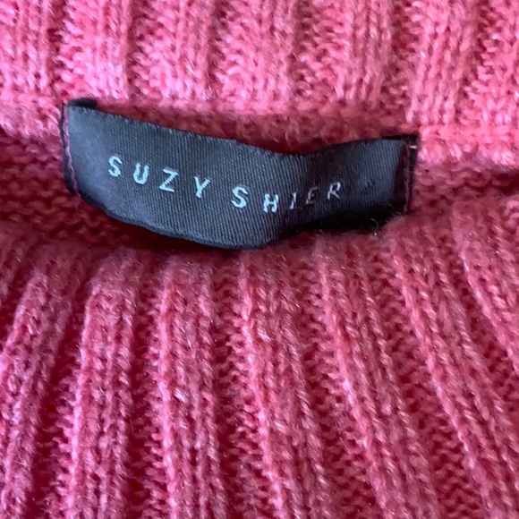 Suzy Sheir M coral-pink Turtleneck long sweater - Picture 5 of 6